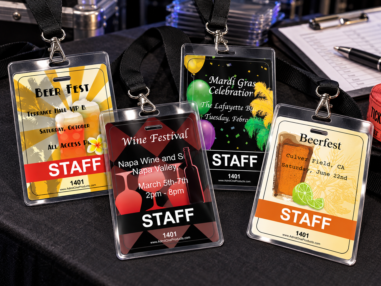 Event staff badge and credential mockups